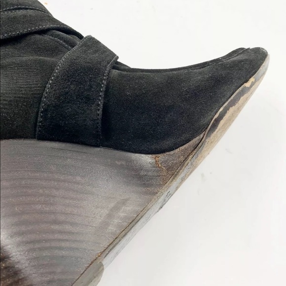BALENCIAGA Black Suede Wedge Boots - 7 - Picture 12 of 12